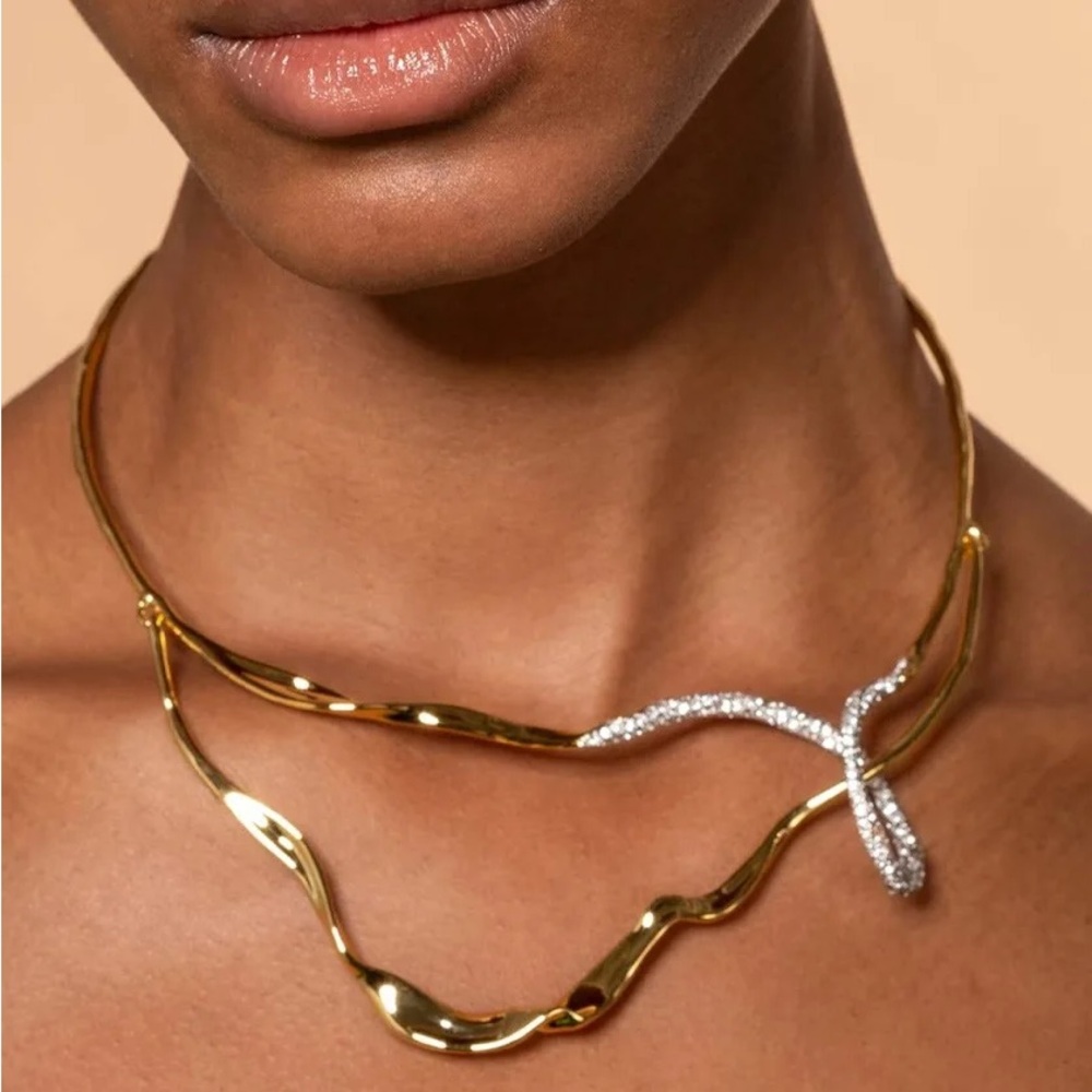 NWOT Alexis Bittar Solanales Crystal Looped Collar Necklace